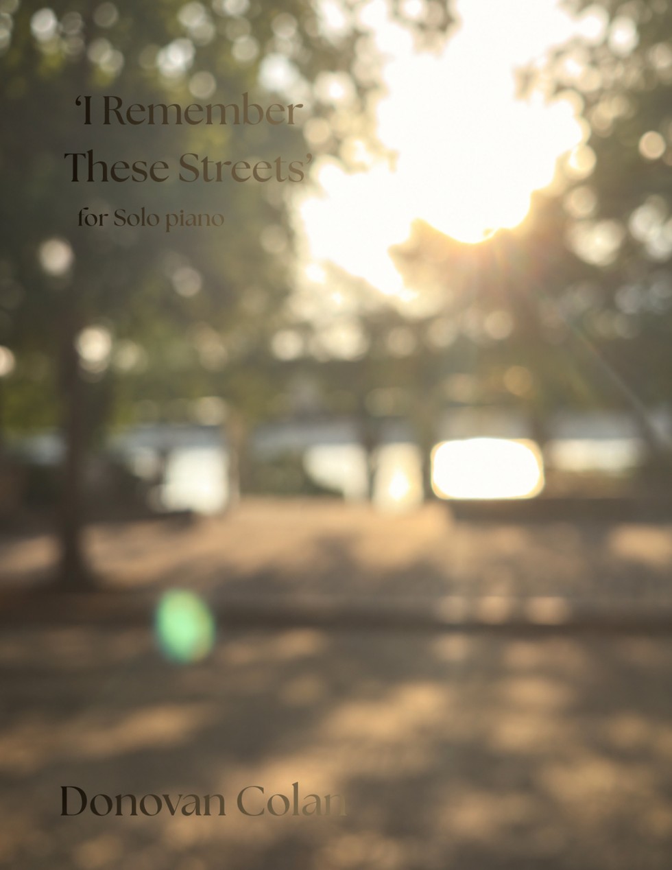 I Remember These Streets — score cover